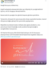 Emine Erdoğan, 'Koruyucu Aile Günü'nü kutladı