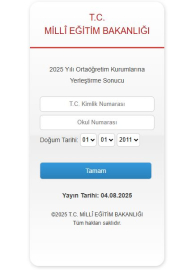 LGS yerleştirme sonuçları açıklandı