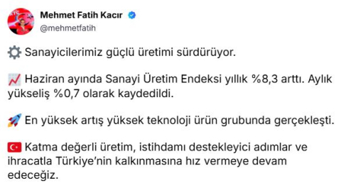 Bakan Kacır: Türkiye’nin kalkınmasına hız vermeye devam edeceğiz
