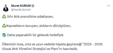 Bakanlık, 'Ulusal Atık Yönetimi Stratejisi ve Planı'nı açıkladı