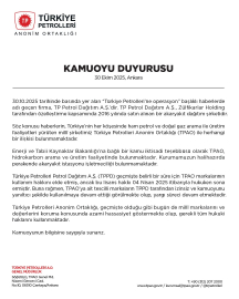 TPAO'dan 'Türkiye Petrolleri'ne Operasyon' başlıklı haberlere ilişkin açıklama