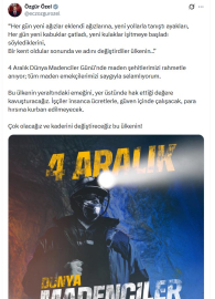 Özgür Özel'den 'Dünya Madenciler Günü' mesajı