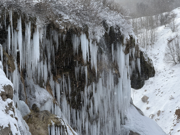Dipsizgöl Şelalesi'nde kış güzelliği; dev sarkıtlar oluştu/Ek fotoğraflar