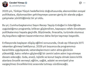 Cevdet Yılmaz: 2026'da programımızı kararlılıkla uygulayacağız