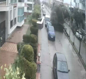 Fırtınada kökünden sökülen ağaç devrildi; o anlar kamerada