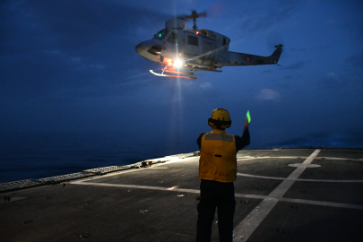 TCG Yıldırım fırkateyninden, Libya açıklarında eğitim faaliyeti