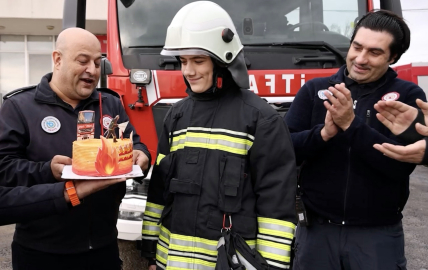 Egemen'in 'itfaiyeci' olma hayali doğum gününde gerçekleşti