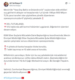 Mersin'de 'yasa dışı bahis ve dolandırıcılık' soruşturması; 29 tutuklama