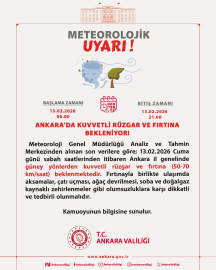 Ankara Valiliği'nden 'fırtına' uyarısı