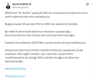 Bakan Kurum, 23 Şubat-1 Mart kura takvimini açıkladı