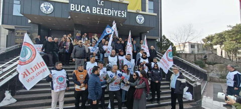 Buca Belediyesi'ndeki memur eylemi 5'inci günde