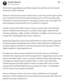 Cevdet Yılmaz: Sosyal refahı kalıcı bir şekilde artırmayı amaçlıyoruz