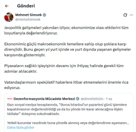 DMM'den 'Borsa İstanbul'un pazartesi günü işlemlere kapatılacağı' iddialarına yalanlama (2)