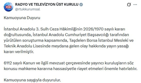 İstanbul'da öğrencinin öğretmeni öldürdüğü olaya ilişkin yayın yasağı