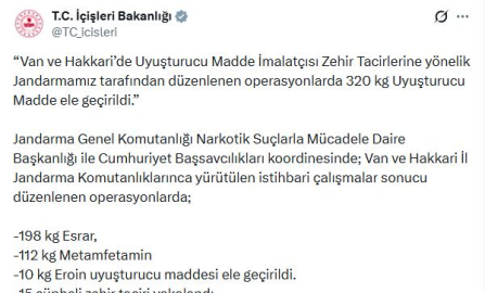Van ve Hakkari'de uyuşturucu operasyonu; 15 gözaltı