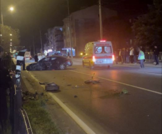 Kediye çarpmamak için manevra yapıp refüjdeki korkuluklara vurdu; 2 yaralı