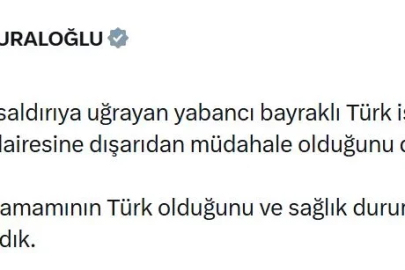 Bakan Uraloğlu'ndan Karadeniz'de saldırıya uğrayan gemiye ilişkin açıklama