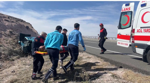 Nevşehir’de şarampole devrilen otomobilin sürücüsü yaralandı