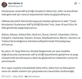 Adalet Bakanlığı'ndan 16 yeni Uluslararası Adli İş Birliği Bürosu