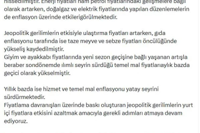 Cumhurbaşkanı Yardımcısı Yılmaz: Dezenflasyon sürecini kararlılıkla sürdürüyoruz