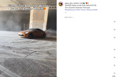 Trafikten menedilen otomobilini aldıktan sonra yine drift yaptı