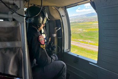 Ankara'da jandarmadan helikopter destekli trafik denetimi