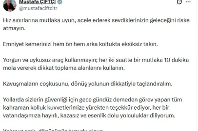 Bakan Çiftçi: Emniyet kemerinizi hem ön hem arka koltukta takın