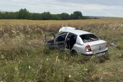 Yoldan çıkan otomobil, takla attı: 4 yaralı 